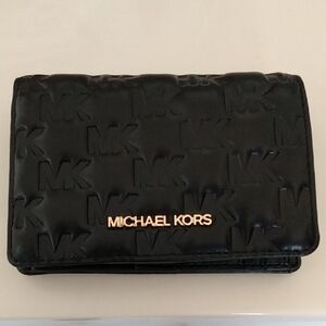 Michael Kors Jet Set Quilted MK Logo Medium Bifold Wallet NWOT